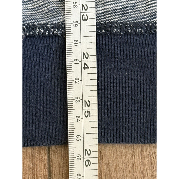 Lucky Brand ATHLETICS Navy Blue & White Striped 1/4 Snap Hooded Sweatshirt Sz‎ S - Picture 13 of 13